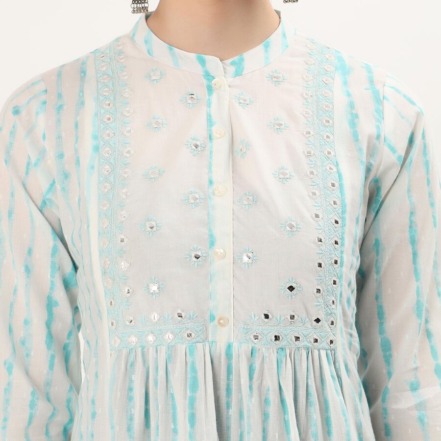 Ladies' 100% Cotton Kurta, Light Blue, large image number null
