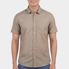 Men's Beige Spread Collar Casual Shirt, गहरा पीला, small
