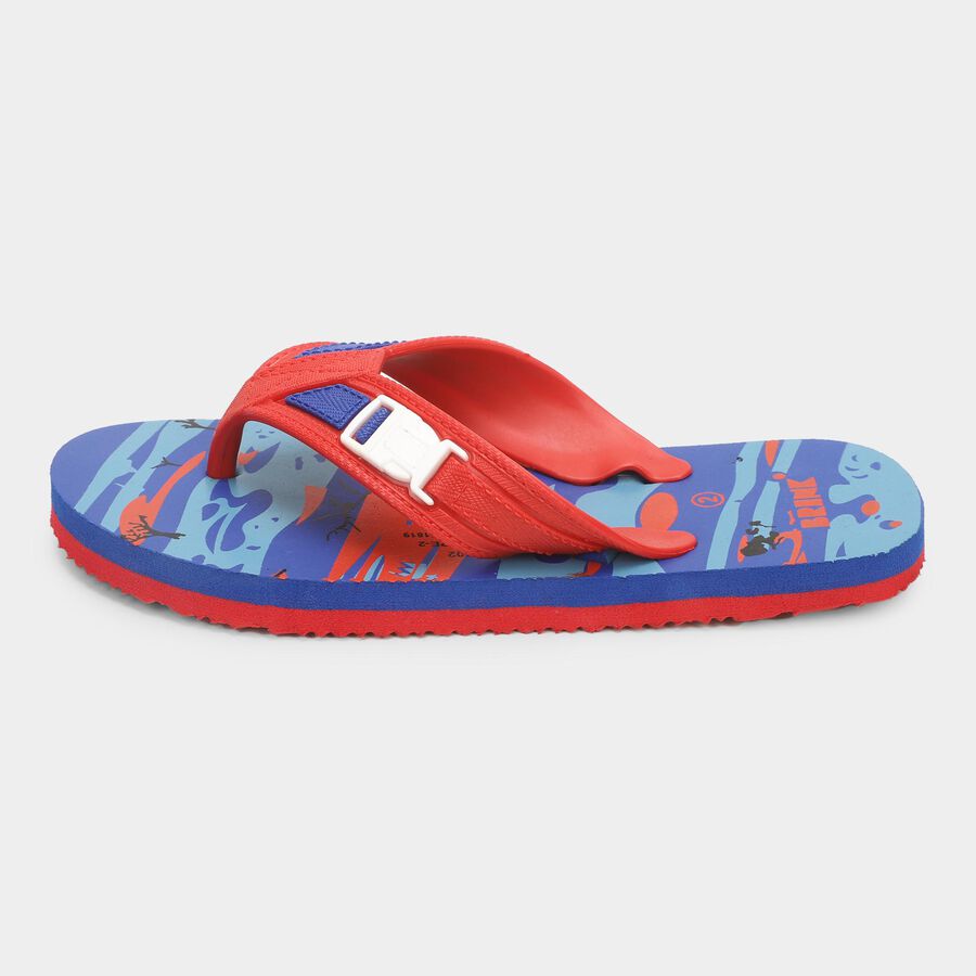 Kids Bright Scarlet Red and Royal Blue Thong Slippers, Blue, large image number null
