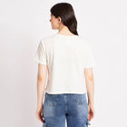 Cotton Round Neck T-Shirt, Off White, small image number null