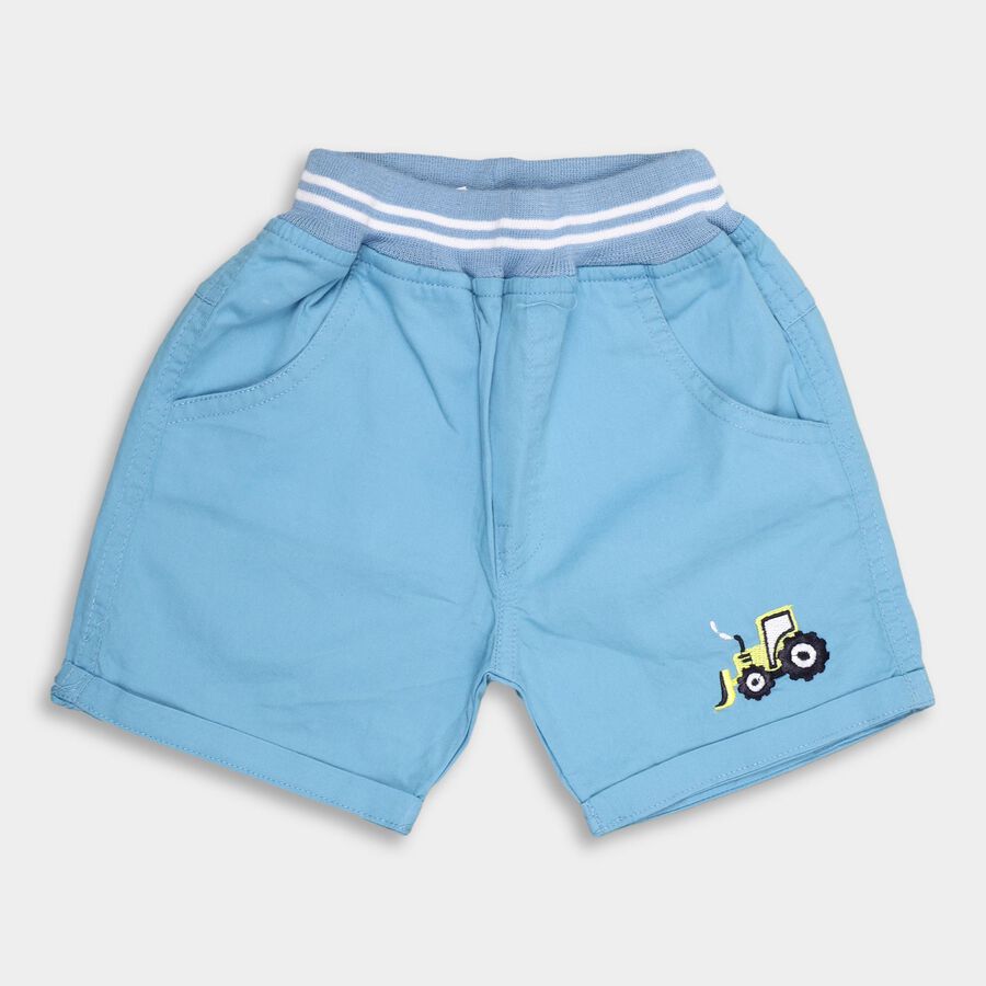Infants' 100% Cotton Half Pant , मध्यम नीला, large image number null