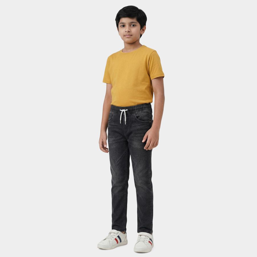 Boys Light Grey Slim Fit Jeans, हल्का ग्रे, large