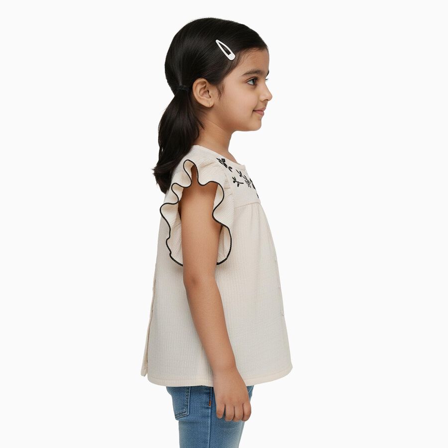 Girls' T-Shirt, ऑफ व्हाइट, large