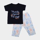 Girls Navy Blue Casual Upper And Bottom Set, नेवी ब्लू, small