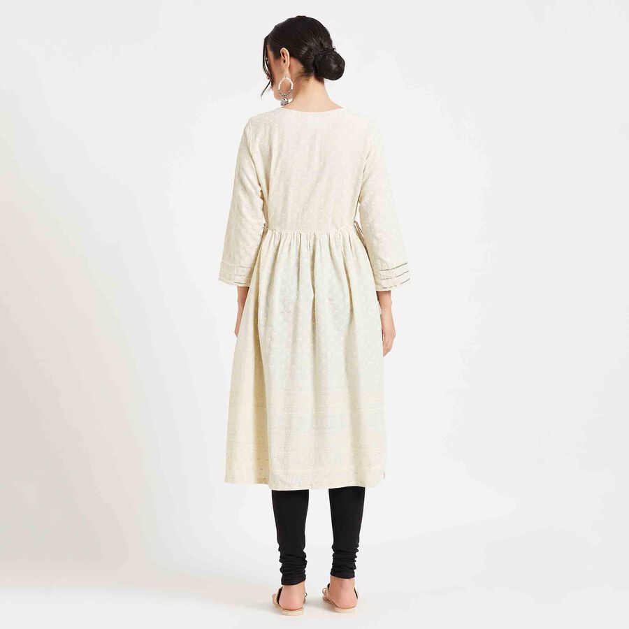 Printed Kurta, Off White, large image number null