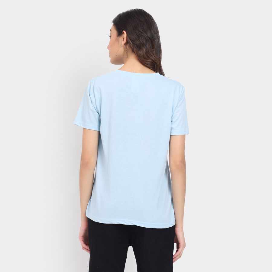 Ladies' Round Neck T-Shirt , हल्का नीला, large image number null