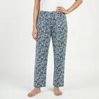 Women&rsquo;s Navy Blue Relaxed Fit Solid Pyjama, गहरा नीला, small