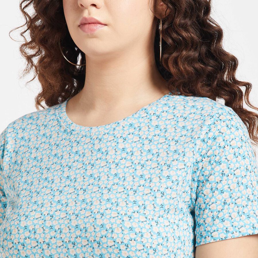 Round Neck T-Shirt, Aqua, large image number null