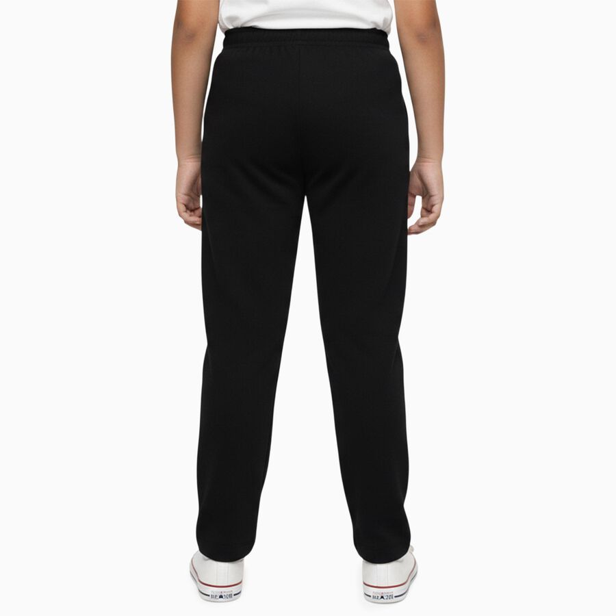 Boys' Jet Black Cotton Blend Printed Pyjama, Black, large