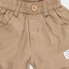 Infants' Beige Cotton Mandarin Collar Striped Baba Suit, गहरा पीला, small image number null