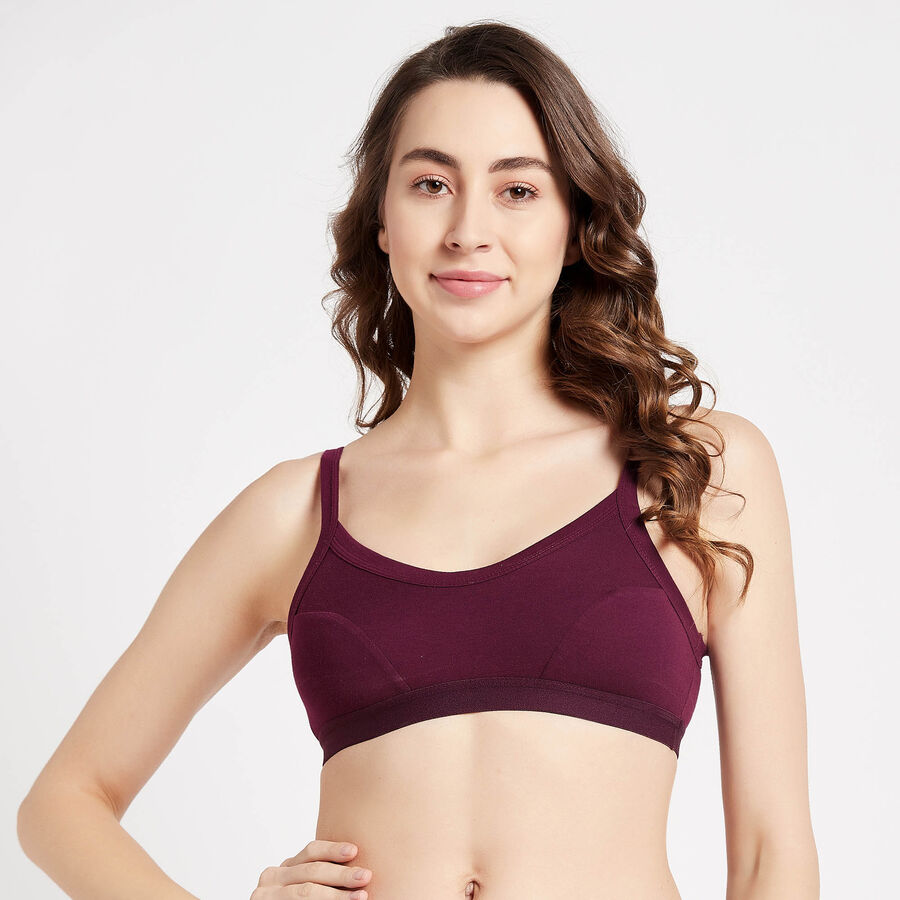 Half Lace Padded Bra, रस्ट, large image number null