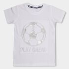 Boys' 100% Cotton Half Sleeves T-Shirt , सफ़ेद, small image number null