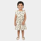 Girls' Off White Floral Printed Fit and Flare Frock, ऑफ व्हाइट, small