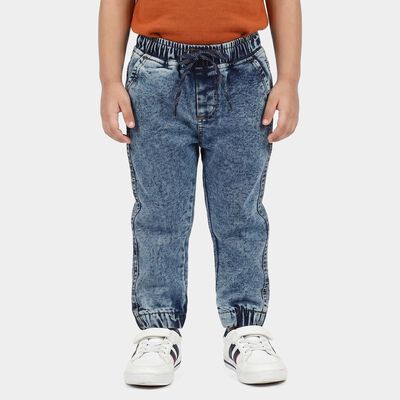 Boys Light Blue Jogger Fit Washed Jeans