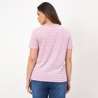 Women's Pink Round Neck Casual T-Shirt, Lilac, small