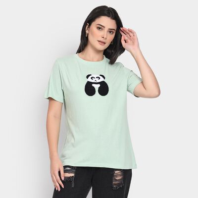 Ladies' 100% Cotton Round Neck T-Shirt 