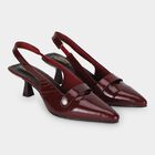 Women's Maroon Slingback Pointed Toe Heels, Maroon, small