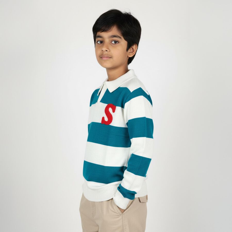 Boys' Pullover, गहरा हरा, large image number null