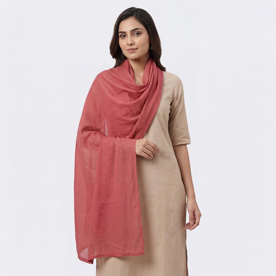 Women's Purple Cotton Solid Dupatta, Purple, large