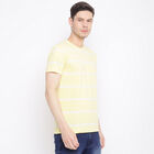 Stripes Round Neck T-Shirt, Yellow, small image number null