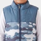 Boys Light Blue Stand Collar Puffer Jacket, हल्का नीला, small