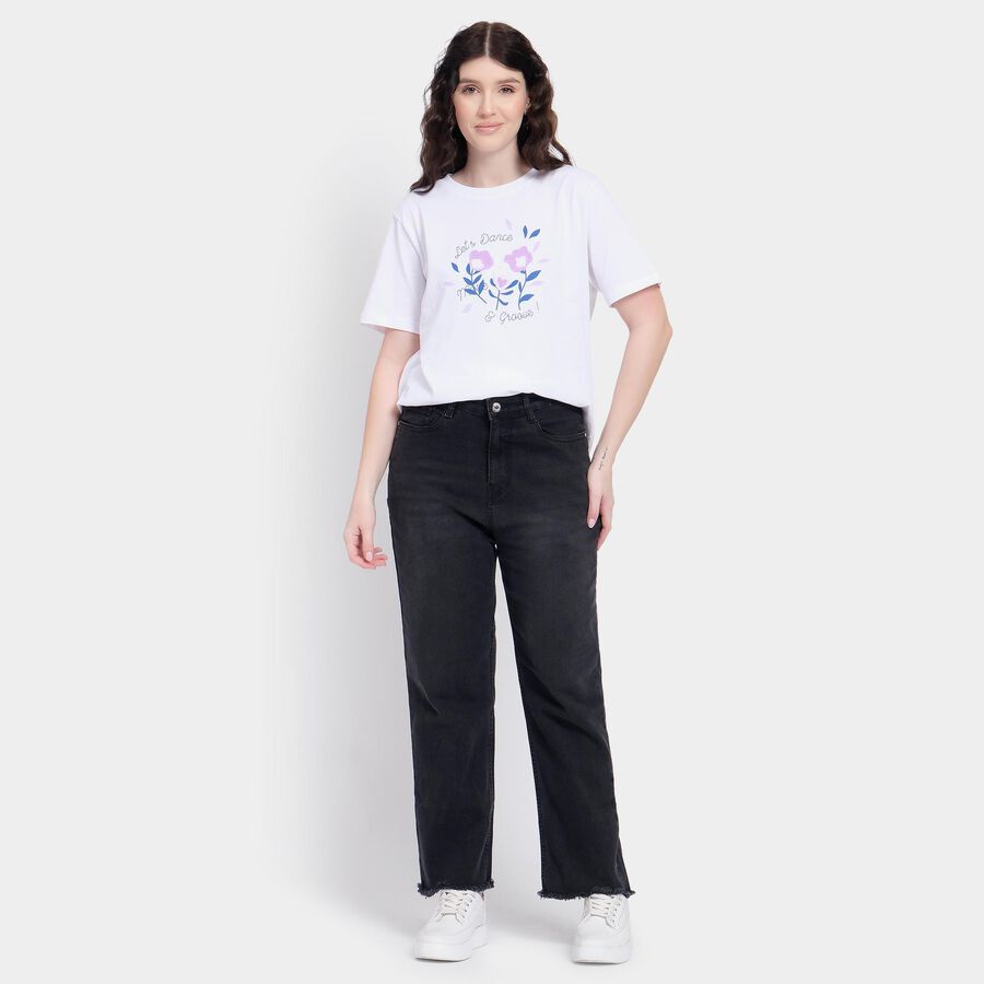 Ladies' 100% Cotton Jeans , Black, large image number null