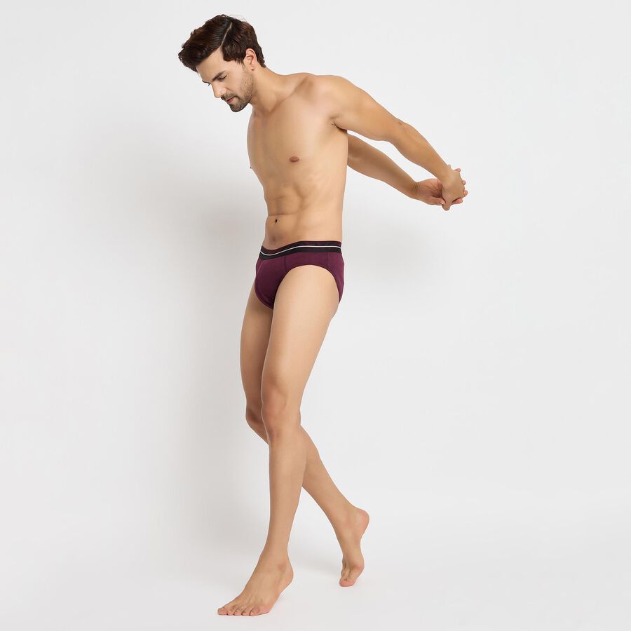 Men's 100% Cotton Briefs , Wine, large