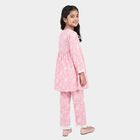 Girls Pink Round Neck Fusion Set Upper and Bottom Set, Light Pink, small