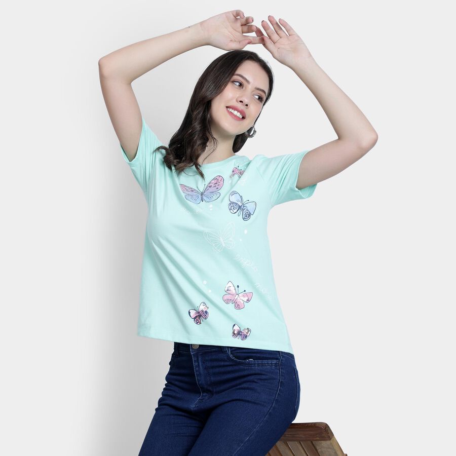 Ladies' Round Neck T-Shirt , Light Green, large image number null