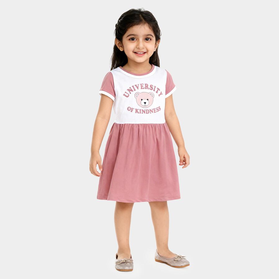 Girls' Frock, हल्का गुलाबी, large