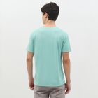 Men's Light Aqua Green Crew Neck Athleisure T-Shirt, Aqua, small