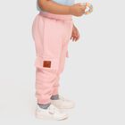 Infants Baby Pink Cotton Blend Cargo Pyjama, गुलाबी, small image number null