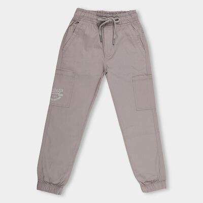 Boys Muted Taupe Regular Fit Jogger Trousers