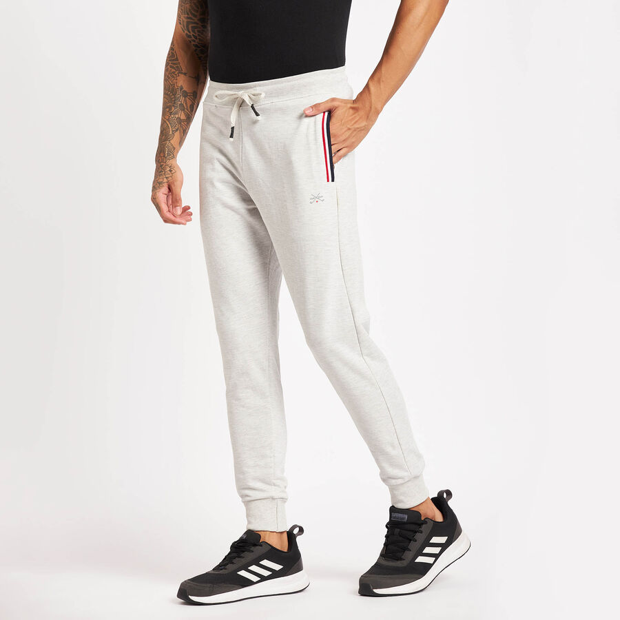Solid Track Pants, Ecru Melange, large image number null