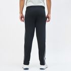 Men's Jet Black Regular Fit Side-Striped Track Pants, काला, small