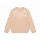 Girls Light Pink Crew Neck Floral Embroidered Pullover, Light Pink, small image number null