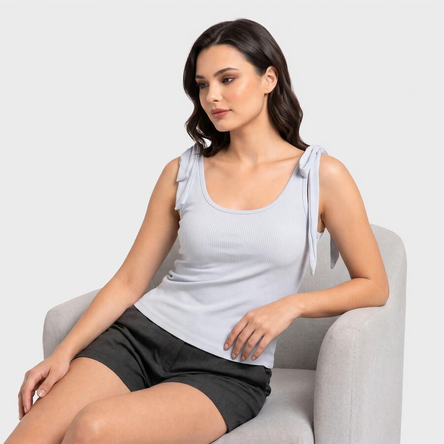 Women's Light Blue Round Neck Regular T-Shirt, हल्का नीला, large