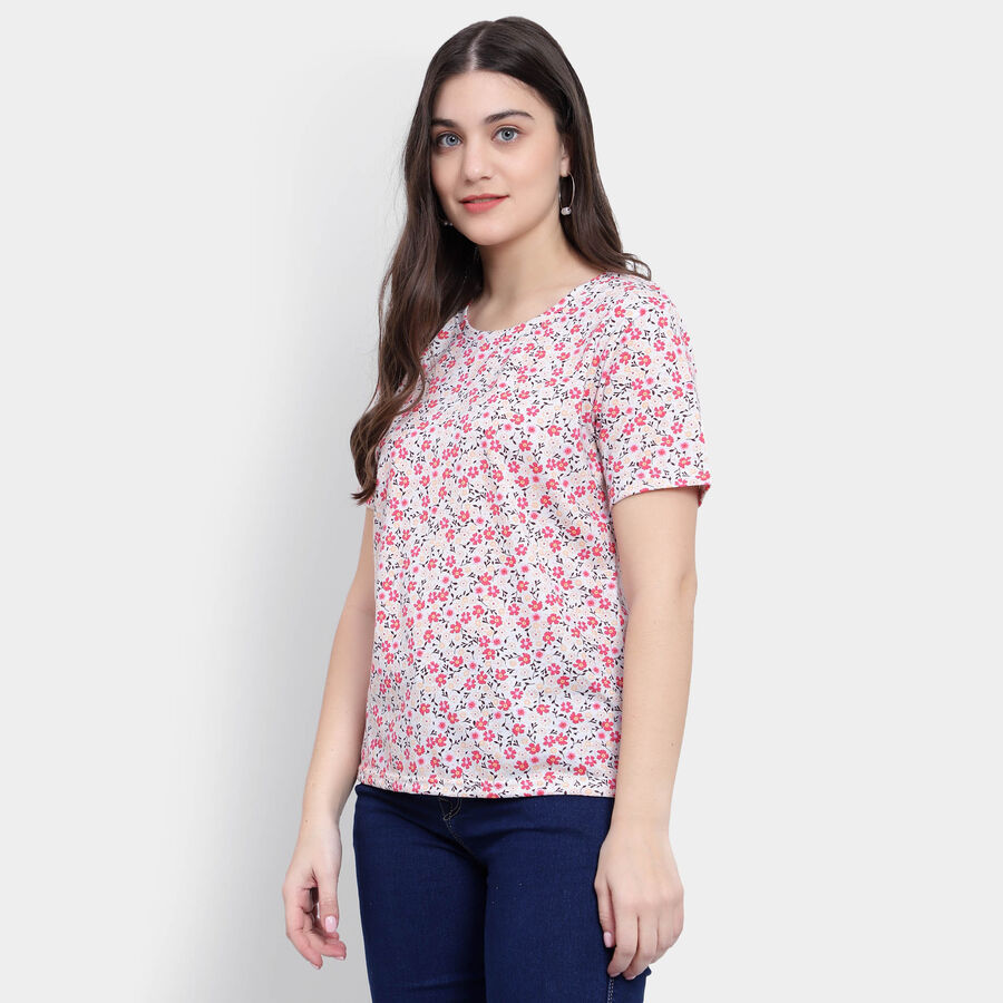 Round Neck T-Shirt, White, large image number null
