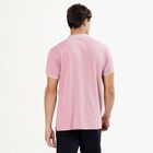 Men's Bright Pink Polo Collar Preppy T-Shirt, गुलाबी, small image number null