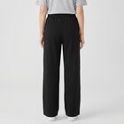 Women's Black Wide Leg Drawstring Track Pants, Black, small