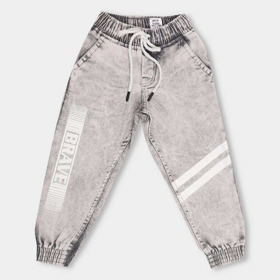 Boys' 100% Cotton Jeans, Light Grey, large image number null