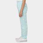 Girls Light Blue Straight Fit Floral Printed Pyjama, एक्वा, small