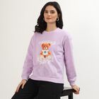 Women's Soft Lavender Crew Neck Casual Sweatshirt, Lilac, small image number null
