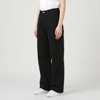 Women's Black Wide Leg Jeans, Black, small