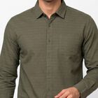Men's Olive Green Casual Shirt, ओलिव, small