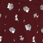 Girls' Maroon Printed Sleeveless A-Line Frock, Wine, small image number null