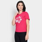 Ladies' 100% Cotton Round Neck T-Shirt , Fuchsia, small image number null