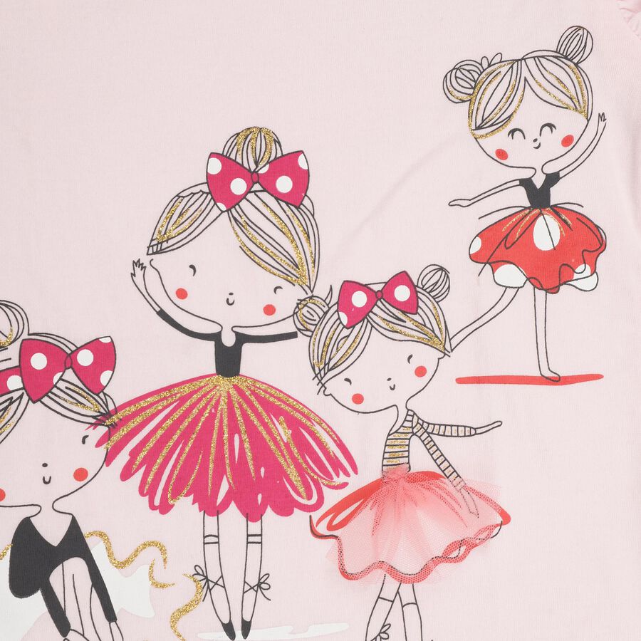 Girls' 100% Cotton T-Shirt, Light Pink, large