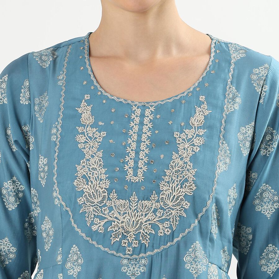 Ladies' Ethnic Set, टील ब्लू, large image number null