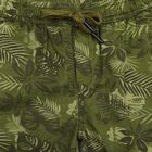 Boys' Olive Green Regular Fit Tropical Print Jamaican Shorts, Olive, small